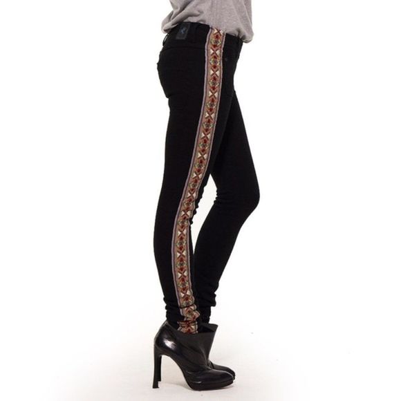 One Teaspoon Black High Waist Dixie Aztec Stripe Jeans Size 30 NWT - Picture 1 of 8